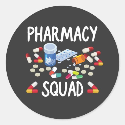 Pharmacy squad T-Shirt Ronde Sticker (Voorkant)