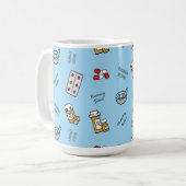 Pharmacy Student icons on blue Coffee Mug (Devant gauche)
