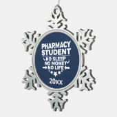 Pharmacy Student No Sleep Life Athletic Navy Tin Sneeuwvlok Ornament (Rechts)
