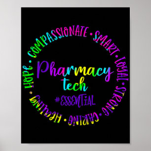 Pharmacy Tech Caring Sterke Essential Smart Royal Poster