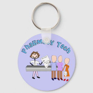 Pharmacy Tech Gifts Stick People Design Sleutelhanger