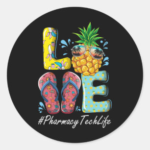 Pharmacy Tech Hallo Summer Happy Day School Ronde Sticker