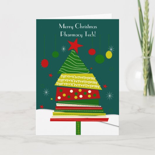 Pharmacy Tech Kerst Kaarten #6 Boom Ontwerp (Voorkant)