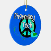Pharmacy Tech kerstversier Peace Sign Keramisch Ornament (Rechts)