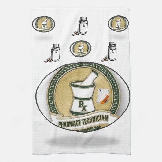 Pharmacy Tech Kitchen Hand Towel Theedoek (Verticaal)