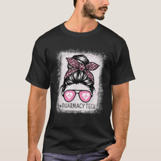 Pharmacy Tech Life Bleaching Roze Leopard Messine  T-shirt