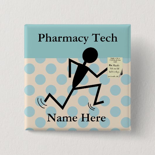 Pharmacy Tech Nom Pins Badges (Devant)