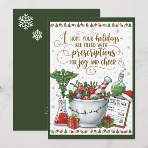 Pharmacy Tech Nurse Christmas Kaart Joy Cheer