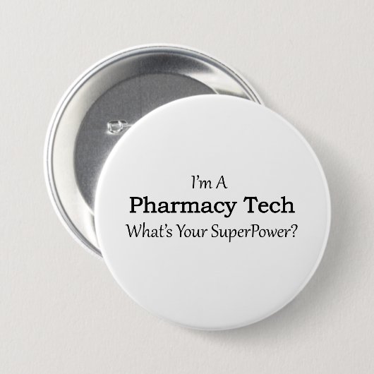 Pharmacy Tech Ronde Button 7,6 Cm (Voorkant /achterkant)