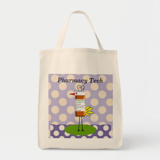 Pharmacy Tech Whimsical Bird Tote Bag (Voorkant)