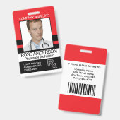 Pharmacy Technician - Red, Black and White Badge (Voor- en achterkant)