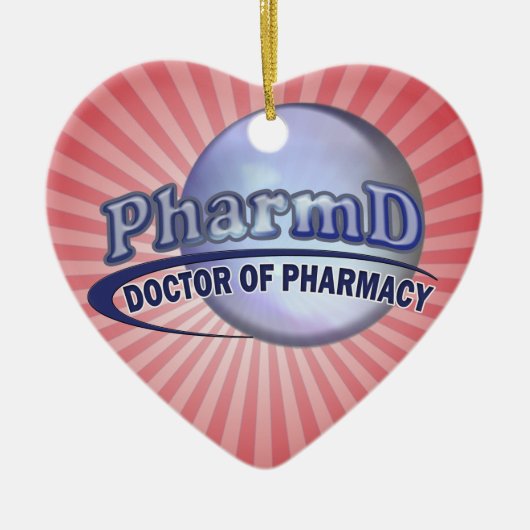 PharmD BLUE LOGO - ARTS VAN APOTHEKEN Keramisch Ornament (Voorkant)