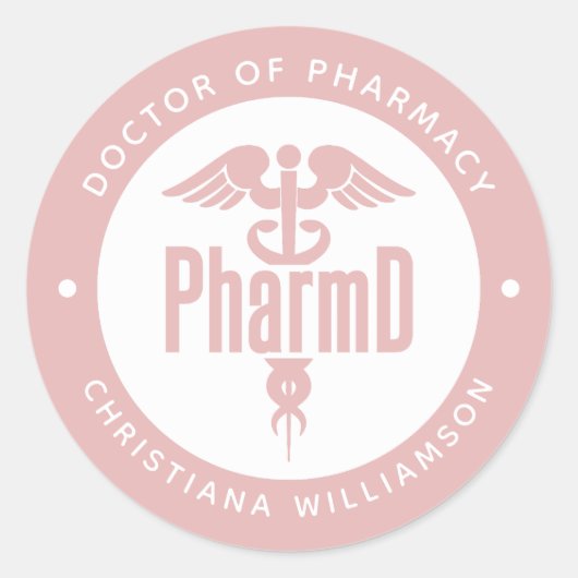 PharmD Doctor in de Afstuderen Ronde Sticker (Voorkant)