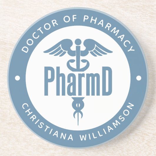 PharmD Doctor in de Afstuderen Zandsteen Onderzetter (Voorkant)