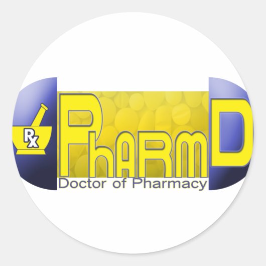 PharmD - Doctor in de Farmacie PILL Ronde Sticker (Voorkant)