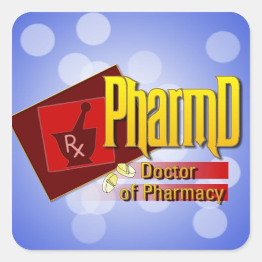 PharmD Doctor in de LOGO Vierkante Sticker (Voorkant)