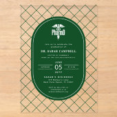 PharmD Doctor of Pharmacy Afstuderen Check Pattern Acryl Uitnodigingen (Voorkant)