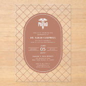 PharmD Doctor of Pharmacy Afstuderen Check Pattern Acryl Uitnodigingen (Voorkant)