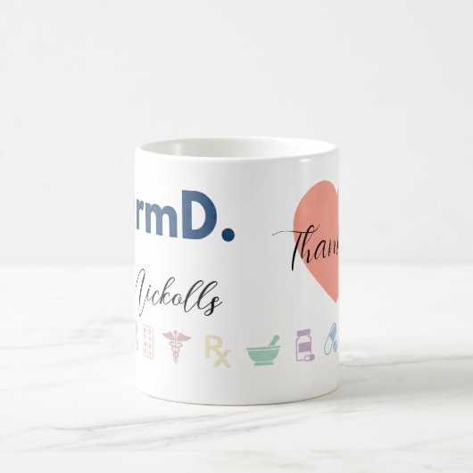 PharmD Personalized Mug | Minimal Modern Pharmacis (Centre)