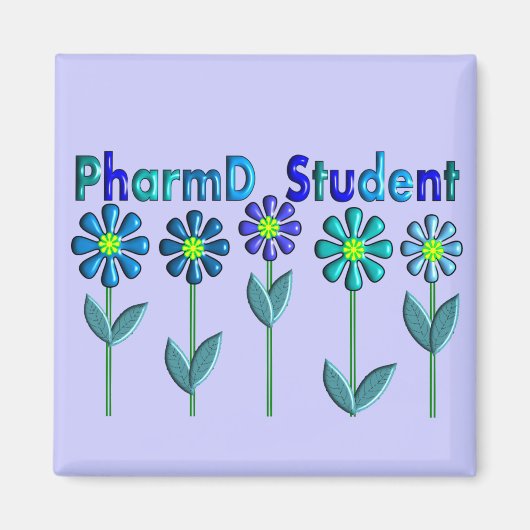 PharmD Student BLUE FLOWERS Magneet (Voorkant)