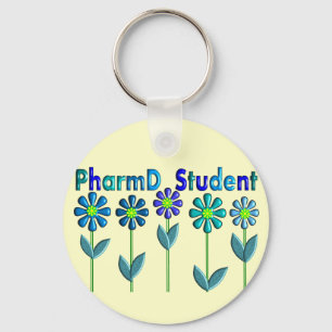 PharmD Student BLUE FLOWERS Sleutelhanger
