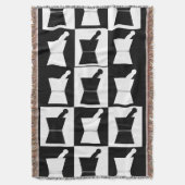 PharmD Woven Blanket Black White Deken (Voorkant Verticaal)
