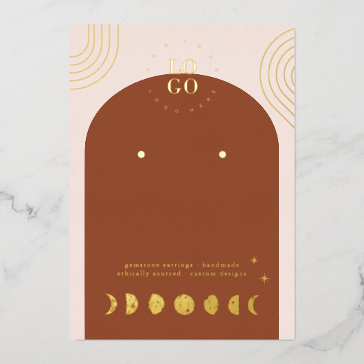 Phase de Boho Moon | Carte d'affichage à oreille e (Recto)