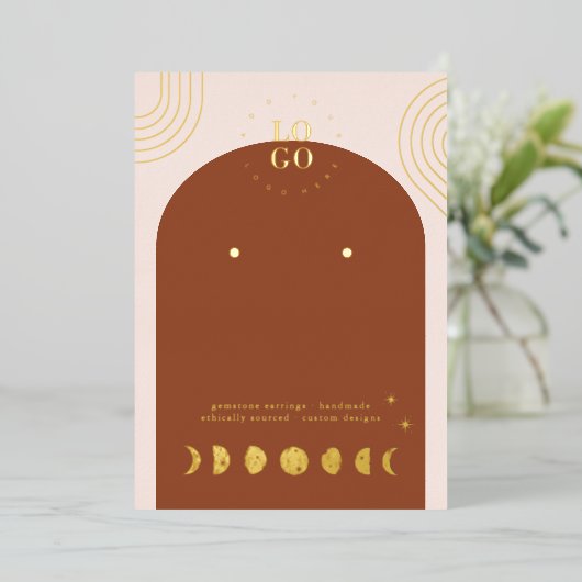 Phase de Boho Moon | Carte d'affichage à oreille e (Debout devant)