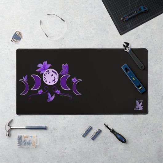 Phase de Lune Céleste Violet Esthétique Brodé (Poste de travail)