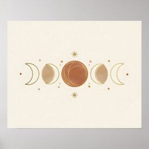 Phases de la Lune Art mural bohème pour salle de b