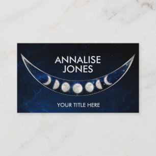 Phases de la lune - carte de visite nébuleuse