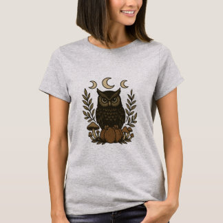 Phases de la lune de hibou mystique T-shirt - Goth