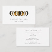 Phases de la Lune dorée foncée Yoga Studio Carte d (Devant / Derrière)