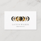 Phases de la Lune dorée foncée Yoga Studio Carte d (Devant)