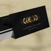 Phases de la Lune dorée foncée Yoga Studio Carte d