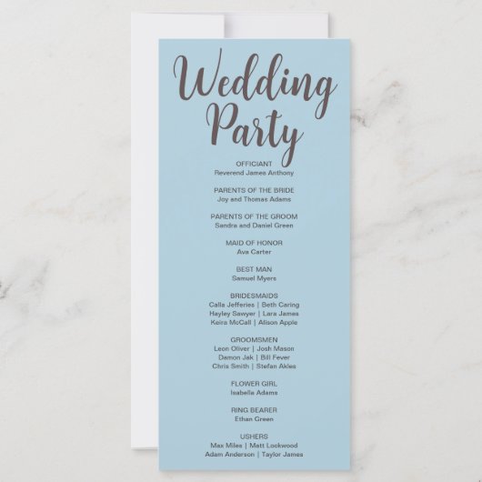 Phases de la lune violette Programme de mariage bl (Dos)