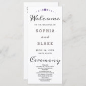 Phases de la lune violette Programme de mariage bl (Devant / Derrière)