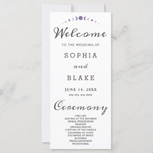 Phases de la lune violette Programme de mariage bl
