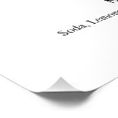 Phases de la nuit Mariage Bar Menu Poster (Coin)