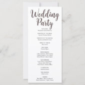 Phases de Lune Brown foncée Programme de mariage b (Dos)