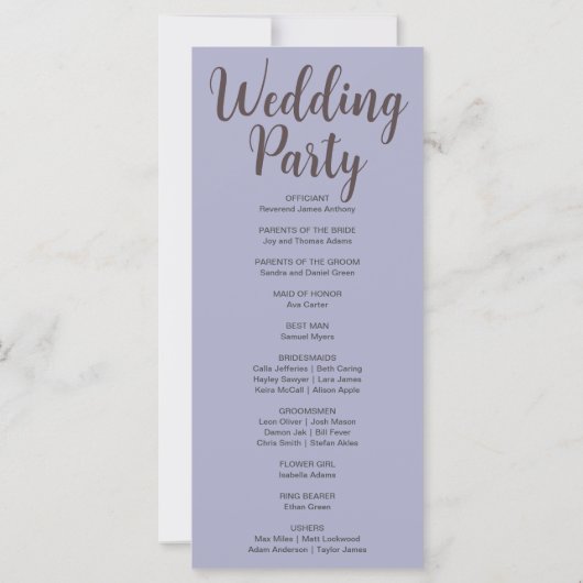 Phases de Lune Brown foncée Programme de mariage d (Dos)