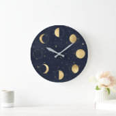 Phases de lune céleste or Acrylique Horloge murale (Maison)
