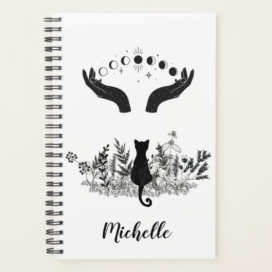 Phases de lune céleste Vintage personnalisées Chat (Devant)