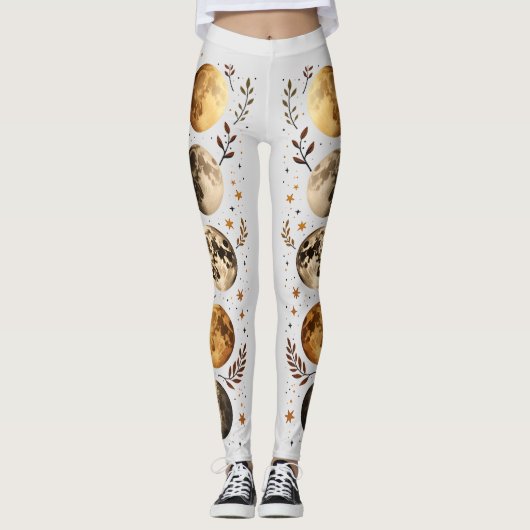 Phases de lune Leggings botaniques (Devant)