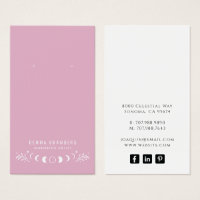 Phases de lune Porte rose Bijoux Cartes d'affichag