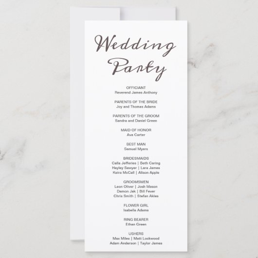 Phases de Lune Turquoise Programme de mariage Blan (Dos)