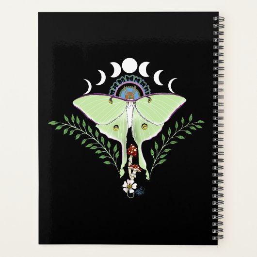 Phases Luna Moth Moon Noir (Dos)