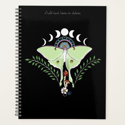 Phases Luna Moth Moon Noir (Devant)
