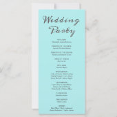 Phases Lune Turquoise Pale Blue Wedding Programme (Dos)