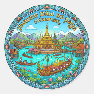 Phaung Daw Oo Paya Myanmar Ronde Sticker